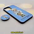 قاب گوشی iPhone 13 Pro Max آیفون فانتزی سوزنی برجسته طرح خرسی تدی پاپ سوکت دار کد 609