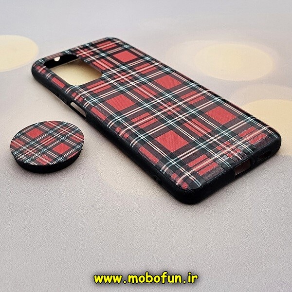 قاب گوشی Mi 10T - Mi 10T Pro شیائومی فانتزی سوزنی برجسته طرح باربری BURBERRY قرمز پاپ سوکت دار کد 185