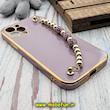 قاب گوشی iPhone 11 Pro Max آیفون طرح مای کیس گلد لاین لاکچری دستبندی نگین دار مرواریدی بنفش کد 640