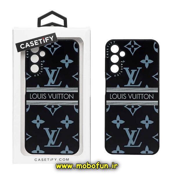 قاب گوشی Galaxy A14 4G - Galaxy A14 5G سامسونگ پشت گلس آینه ای CASETIFY طرح لاکچری لویی ویتون LV محافظ لنزدار مشکی کد 586