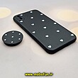 قاب گوشی iPhone X - iPhone XS آیفون فانتزی سوزنی برجسته طرح قلب مشکی پاپ سوکت دار محافظ لنزدار کد 572