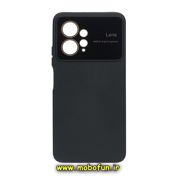 قاب گوشی Redmi Note 12 4G شیائومی سیلیکونی Camera Lens زیر بسته محافظ لنز دار مشکی کد 284