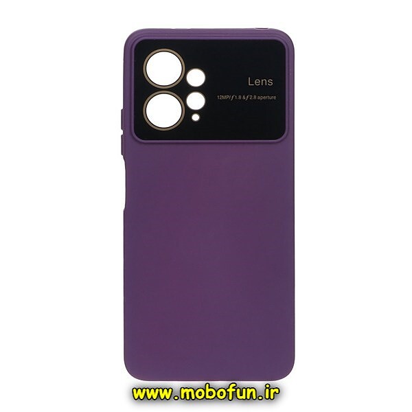 قاب گوشی Redmi Note 12 4G شیائومی سیلیکونی Camera Lens زیر بسته محافظ لنز دار بنفش کد 285