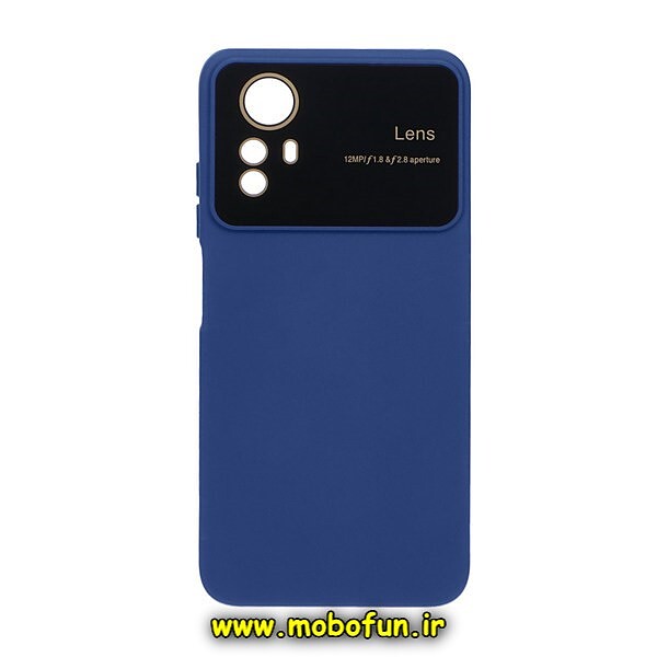 قاب گوشی Redmi Note 12S شیائومی سیلیکونی Camera Lens زیر بسته محافظ لنز دار آبی کد 84