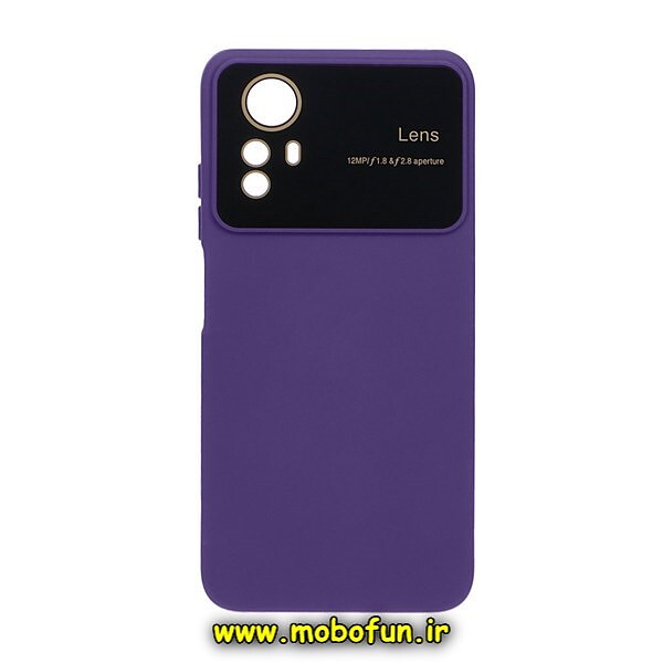قاب گوشی Redmi Note 12S شیائومی سیلیکونی Camera Lens زیر بسته محافظ لنز دار ارغوانی کد 85