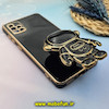 قاب گوشی Galaxy A51 سامسونگ طرح ژله ای فضانورد مای کیس گلد لاین دور طلایی محافظ لنز دار مشکی کد 909