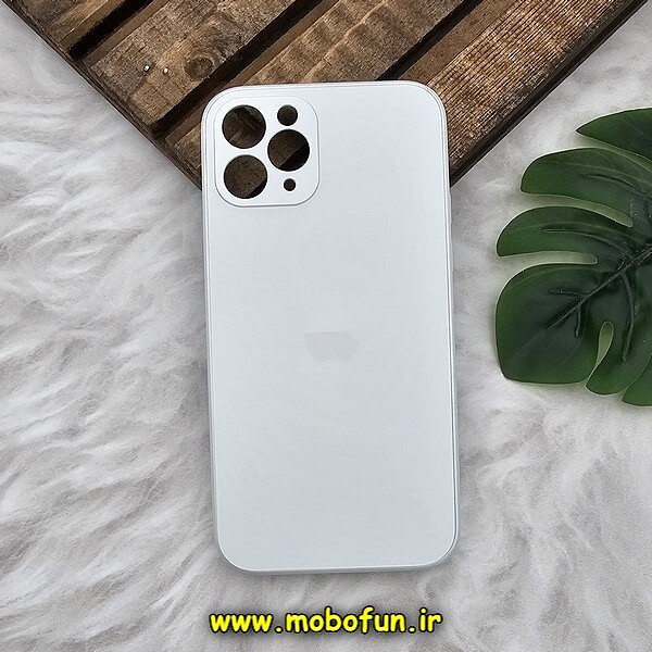 قاب گوشی iPhone 13 Pro Max آیفون مدل PVD ضد خش پشت گلس شیشه ای محافظ لنز دار سفید کد 616