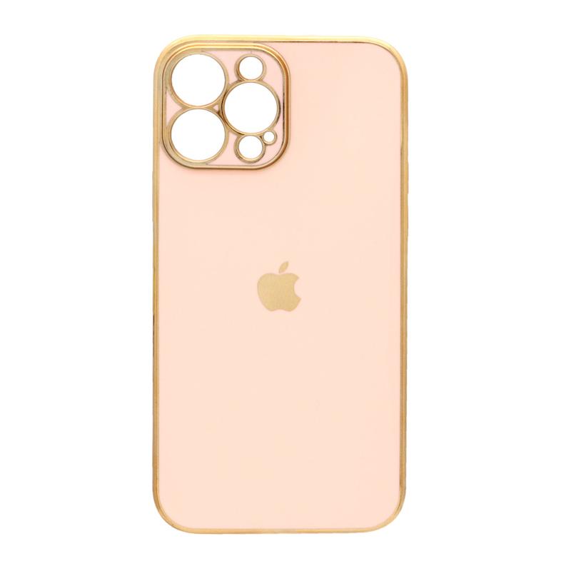 قاب گوشی iPhone 13 Pro آیفون طرح ژله ای مای کیس گلد لاین دور طلایی محافظ لنز دار گلبهی کد 428