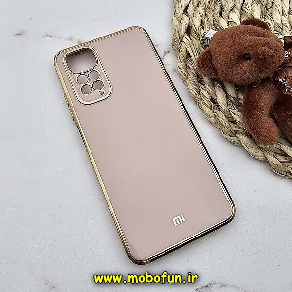قاب گوشی Redmi Note 11 4G - Redmi Note 11S شیائومی طرح ژله ای مای کیس گلد لاین دور طلایی محافظ لنز دار گلبهی کد 839
