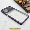 قاب گوشی Galaxy A13 4G - Galaxy A04S سامسونگ طرح الکتروپلیتینگ ژله ای شفاف اورجینال Camera Lens محافظ لنز دار بنفش کد 767