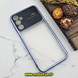 قاب گوشی Galaxy A14 4G - Galaxy A14 5G سامسونگ طرح الکتروپلیتینگ ژله ای شفاف اورجینال Camera Lens محافظ لنز دار آبی کد 593