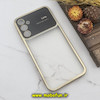 قاب گوشی Galaxy A24 4G سامسونگ طرح الکتروپلیتینگ ژله ای شفاف اورجینال Camera Lens محافظ لنز دار طلایی کد 322 