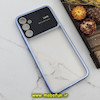 قاب گوشی Galaxy A24 4G سامسونگ طرح الکتروپلیتینگ ژله ای شفاف اورجینال Camera Lens محافظ لنز دار آبی کد 324