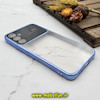 قاب گوشی Galaxy A24 4G سامسونگ طرح الکتروپلیتینگ ژله ای شفاف اورجینال Camera Lens محافظ لنز دار آبی کد 324