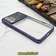 قاب گوشی Galaxy A33 5G سامسونگ طرح الکتروپلیتینگ ژله ای شفاف اورجینال Camera Lens محافظ لنز دار بنفش کد 588