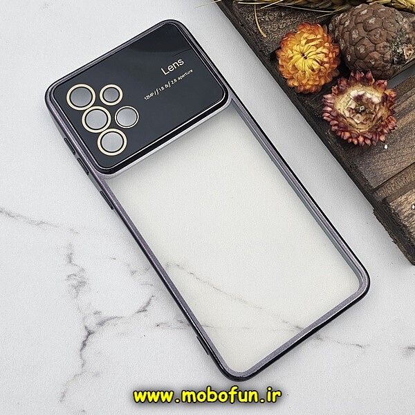 قاب گوشی Galaxy A33 5G سامسونگ طرح الکتروپلیتینگ ژله ای شفاف اورجینال Camera Lens محافظ لنز دار مشکی کد 589
