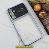 قاب گوشی Galaxy A34 5G سامسونگ طرح الکتروپلیتینگ ژله ای شفاف اورجینال Camera Lens محافظ لنز دار آبی کد 499