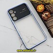 قاب گوشی Galaxy A34 5G سامسونگ طرح الکتروپلیتینگ ژله ای شفاف اورجینال Camera Lens محافظ لنز دار آبی کد 499