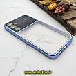 قاب گوشی Galaxy A34 5G سامسونگ طرح الکتروپلیتینگ ژله ای شفاف اورجینال Camera Lens محافظ لنز دار آبی کد 499