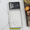 قاب گوشی Galaxy A52 - Galaxy A52S سامسونگ طرح الکتروپلیتینگ ژله ای شفاف اورجینال Camera Lens محافظ لنز دار نقره ای کد 1226