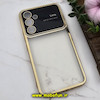 قاب گوشی Galaxy A54 5G سامسونگ طرح الکتروپلیتینگ ژله ای شفاف اورجینال Camera Lens محافظ لنز دار طلایی کد 584