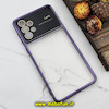 قاب گوشی Galaxy A73 5G سامسونگ طرح الکتروپلیتینگ ژله ای شفاف اورجینال Camera Lens محافظ لنز دار بنفش کد 766
