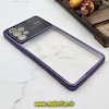 قاب گوشی Galaxy A73 5G سامسونگ طرح الکتروپلیتینگ ژله ای شفاف اورجینال Camera Lens محافظ لنز دار بنفش کد 766