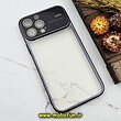 قاب گوشی iPhone 13 Pro Max آیفون طرح الکتروپلیتینگ ژله ای شفاف اورجینال Camera Lens محافظ لنز دار مشکی کد 621
