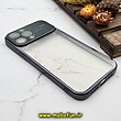 قاب گوشی iPhone 13 Pro Max آیفون طرح الکتروپلیتینگ ژله ای شفاف اورجینال Camera Lens محافظ لنز دار مشکی کد 621