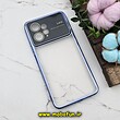 قاب گوشی Redmi Note 12 4G شیائومی طرح الکتروپلیتینگ ژله ای شفاف اورجینال Camera Lens محافظ لنز دار آبی کد 295