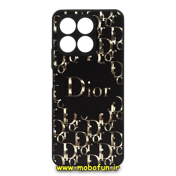 قاب گوشی Honor X8A 4G آنر لاکچری دیزاین دیور Dior محافظ لنزدار مشکی کد 32