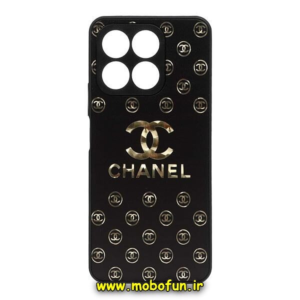 قاب گوشی Honor X8A 4G آنر لاکچری دیزاین چنل CHANEL محافظ لنزدار مشکی کد 33