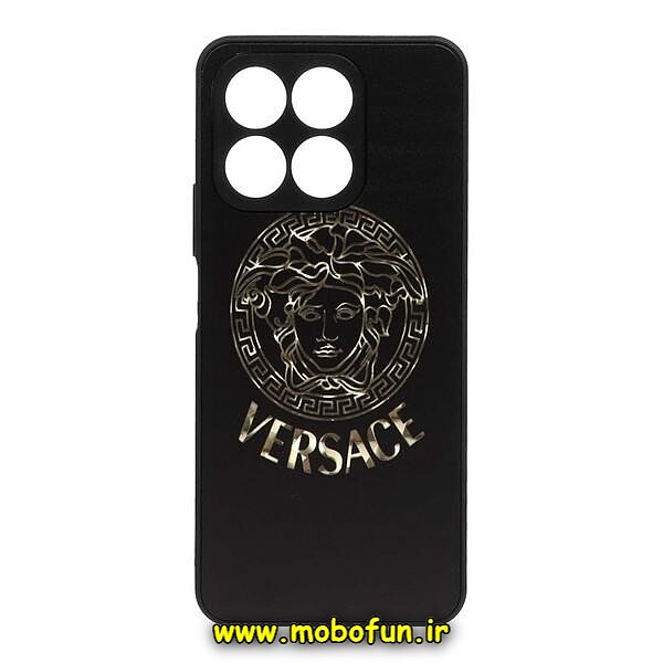 قاب گوشی Honor X8A 4G آنر لاکچری دیزاین ورساچه VERSACE محافظ لنزدار مشکی کد 35