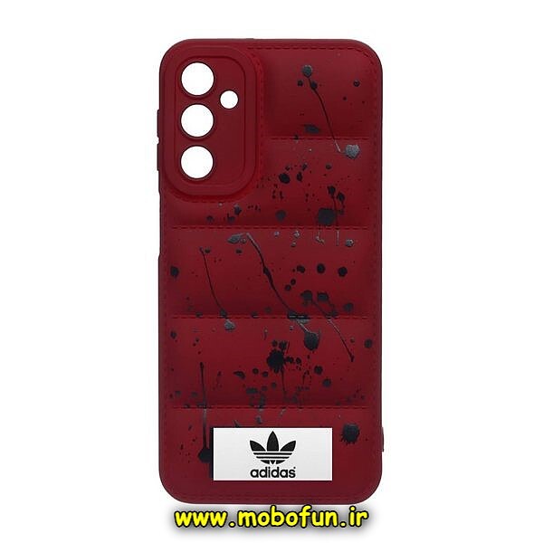 قاب گوشی Galaxy A14 4G - Galaxy A14 5G سامسونگ سیلیکون ژله ای پافر PC زیر بسته محافظ لنز دار آدیداس adidas زرشکی کد 622