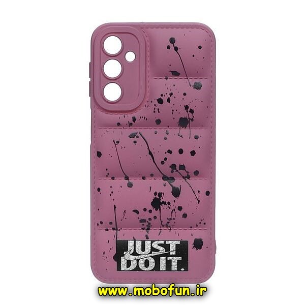 قاب گوشی Galaxy A14 4G - Galaxy A14 5G سامسونگ سیلیکون ژله ای پافر PC زیر بسته محافظ لنز دار JUST DO IT صورتی فانتزی کد 623
