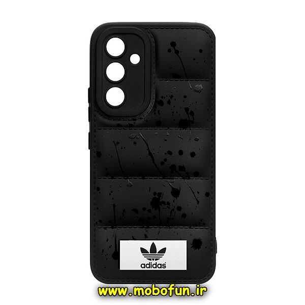 قاب گوشی Galaxy A54 5G سامسونگ سیلیکون ژله ای پافر PC زیر بسته محافظ لنز دار آدیداس adidas مشکی کد 610