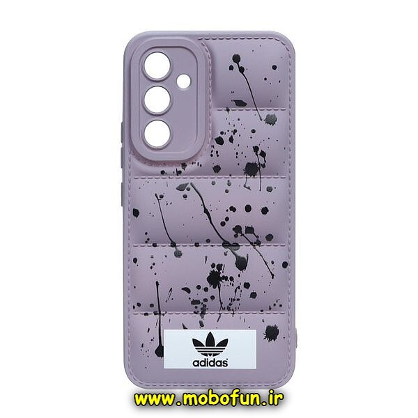 قاب گوشی Galaxy A54 5G سامسونگ سیلیکون ژله ای پافر PC زیر بسته محافظ لنز دار آدیداس adidas یاسی کبود کد 611