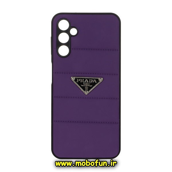 قاب گوشی Galaxy A14 4G - Galaxy A14 5G سامسونگ طرح دار پافر چرمی محافظ لنز دار پرادا PRADA بنفش کد 633