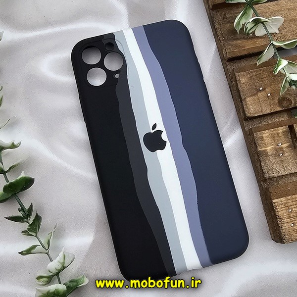 قاب گوشی iPhone 11 Pro Max آیفون سیلیکونی اورجینال رنگین کمانی پاک کنی درجه یک زیربسته محافظ لنزدار کد 652