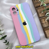 قاب گوشی iPhone 12 آیفون سیلیکونی اورجینال آبرنگی رنگین کمانی پاک کنی درجه یک زیربسته محافظ لنز دار کد 830
