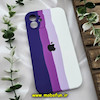 قاب گوشی iPhone 12 آیفون سیلیکونی اورجینال آبرنگی رنگین کمانی پاک کنی درجه یک زیربسته محافظ لنز دار کد 835