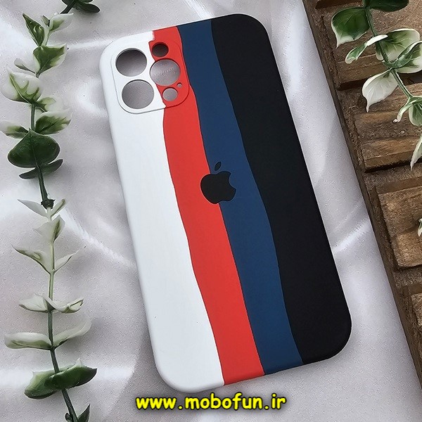 قاب گوشی iPhone 12 Pro آیفون سیلیکونی اورجینال آبرنگی رنگین کمانی پاک کنی درجه یک زیربسته محافظ لنز دار کد 847