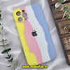 قاب گوشی iPhone 12 Pro آیفون سیلیکونی اورجینال آبرنگی رنگین کمانی پاک کنی درجه یک زیربسته محافظ لنز دار کد 856