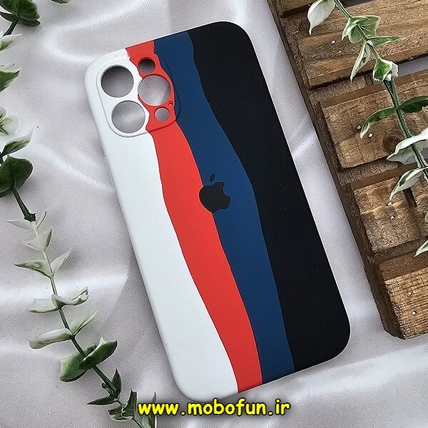 قاب گوشی iPhone 12 Pro Max آیفون سیلیکونی اورجینال آبرنگی رنگین کمانی پاک کنی درجه یک زیربسته محافظ لنز دار کد 740