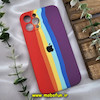 قاب گوشی iPhone 12 Pro Max آیفون سیلیکونی اورجینال آبرنگی رنگین کمانی پاک کنی درجه یک زیربسته محافظ لنز دار کد 741