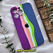 قاب گوشی iPhone 13 Pro آیفون سیلیکونی اورجینال آبرنگی رنگین کمانی پاک کنی درجه یک زیربسته محافظ لنز دار کد 437