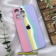 قاب گوشی iPhone 13 Pro آیفون سیلیکونی اورجینال آبرنگی رنگین کمانی پاک کنی درجه یک زیربسته محافظ لنز دار کد 438