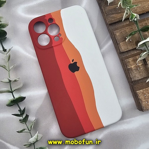 قاب گوشی iPhone 13 Pro Max آیفون سیلیکونی اورجینال رنگین کمانی پاک کنی درجه یک زیربسته محافظ لنز دار کد 632
