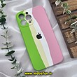 قاب گوشی iPhone 13 Pro Max آیفون سیلیکونی اورجینال رنگین کمانی پاک کنی درجه یک زیربسته محافظ لنز دار کد 635