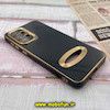 قاب گوشی Galaxy A33 5G سامسونگ طرح ژله ای دبل متال مای کیس مگ سیف Magsafe گلد لاین دور طلایی محافظ لنز دار شیشه ای مشکی کد 603